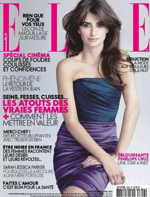 Penelope Cruz featured on the Elle France cover from May 2009