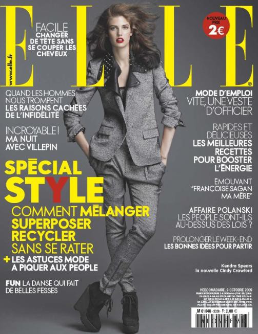 Kendra Spears featured on the Elle France cover from October 2009