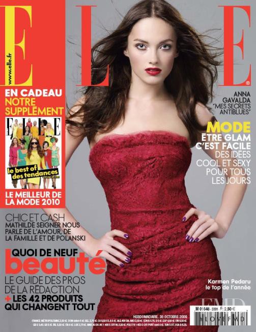 Karmen Pedaru featured on the Elle France cover from October 2009