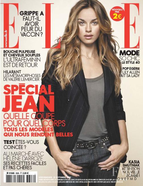 Kasia Smutniak featured on the Elle France cover from September 2009