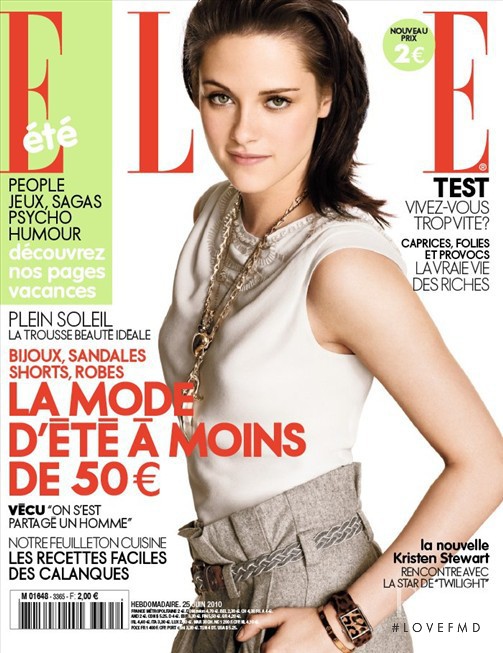 Kristen Stewart featured on the Elle France cover from June 2010