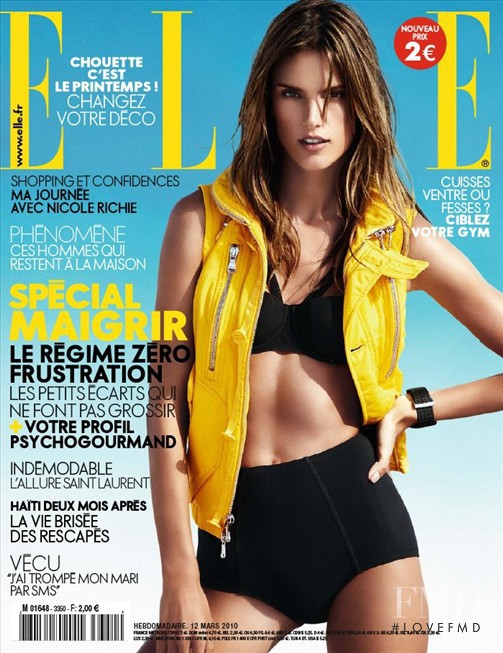 Alessandra Ambrosio featured on the Elle France cover from March 2010