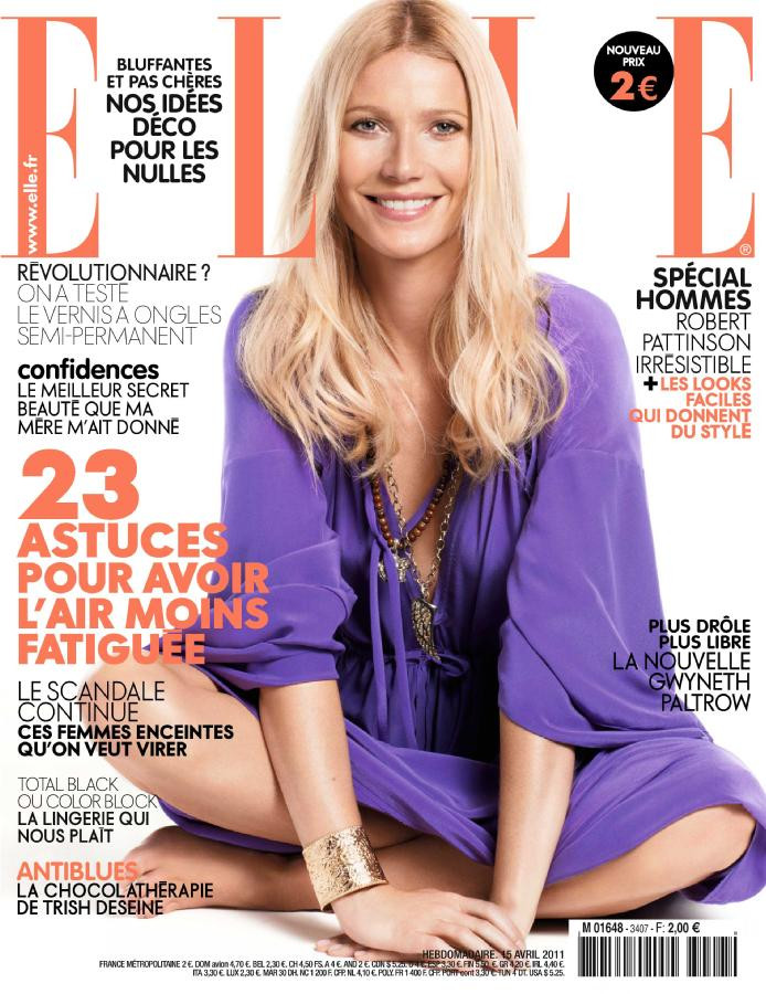Gwyneth Paltrow featured on the Elle France cover from April 2011