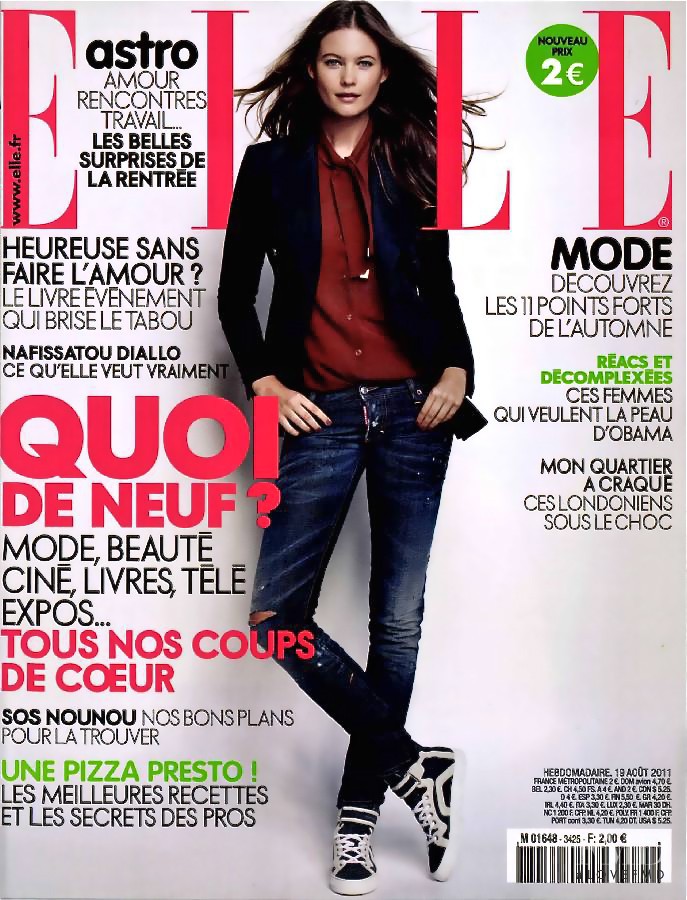 Behati Prinsloo featured on the Elle France cover from August 2011