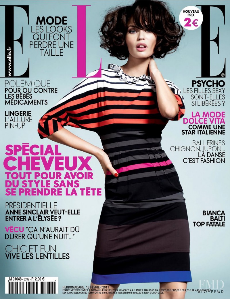 Bianca Balti featured on the Elle France cover from February 2011
