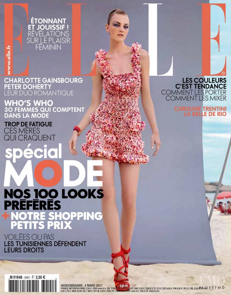 Caroline Trentini featured on the Elle France cover from March 2011