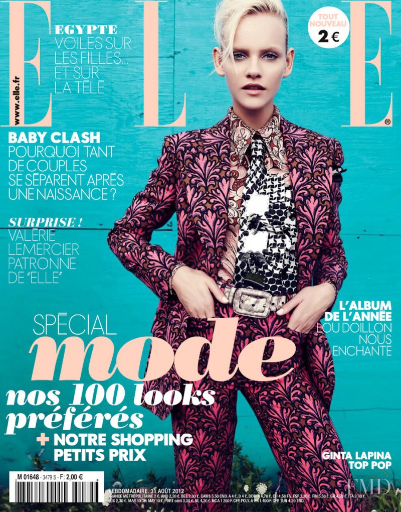 Ginta Lapina featured on the Elle France cover from August 2012