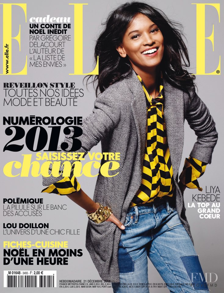 Liya Kebede featured on the Elle France cover from December 2012