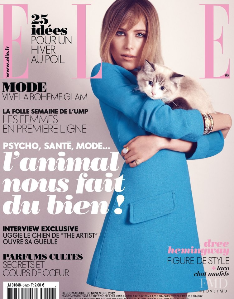 Dree Hemingway featured on the Elle France cover from November 2012