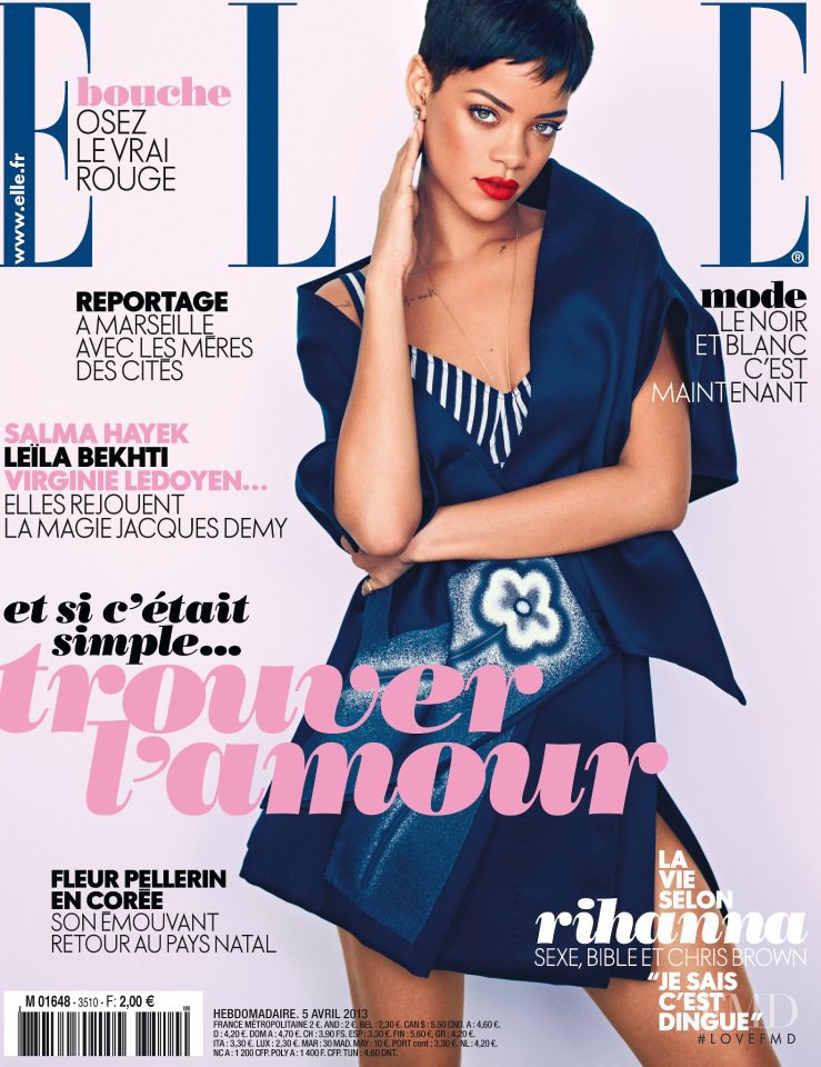 Rihanna featured on the Elle France cover from April 2013