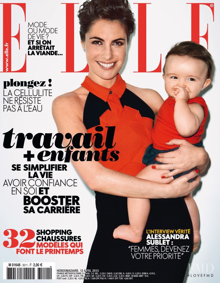 Alessandra Sublet featured on the Elle France cover from April 2013