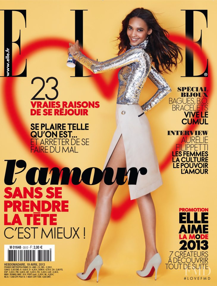 Cora Emmanuel featured on the Elle France cover from April 2013