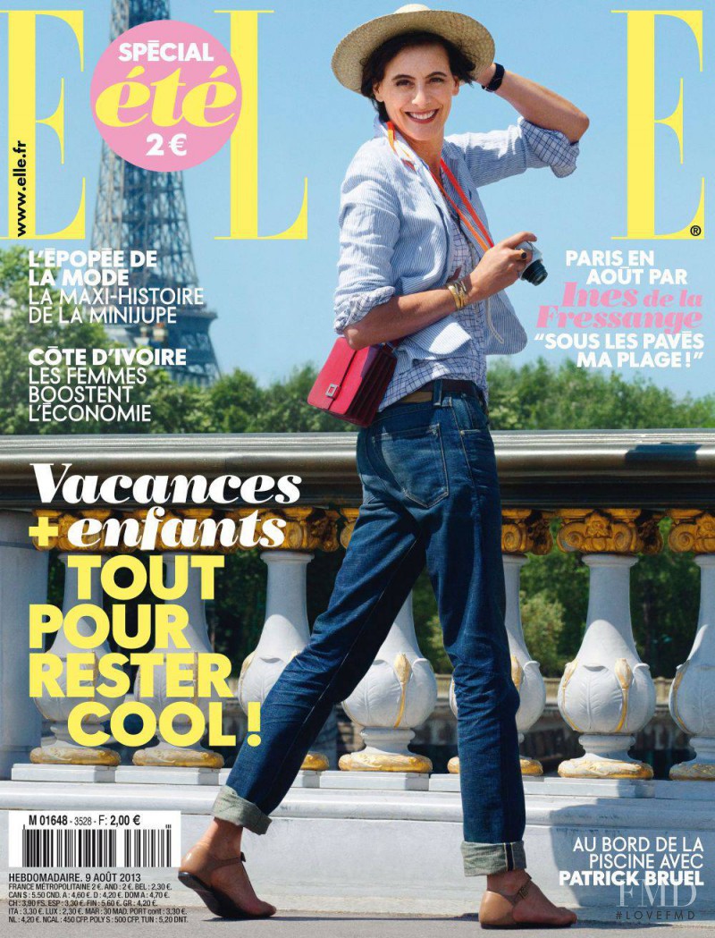 Ines de la Fressange featured on the Elle France cover from August 2013