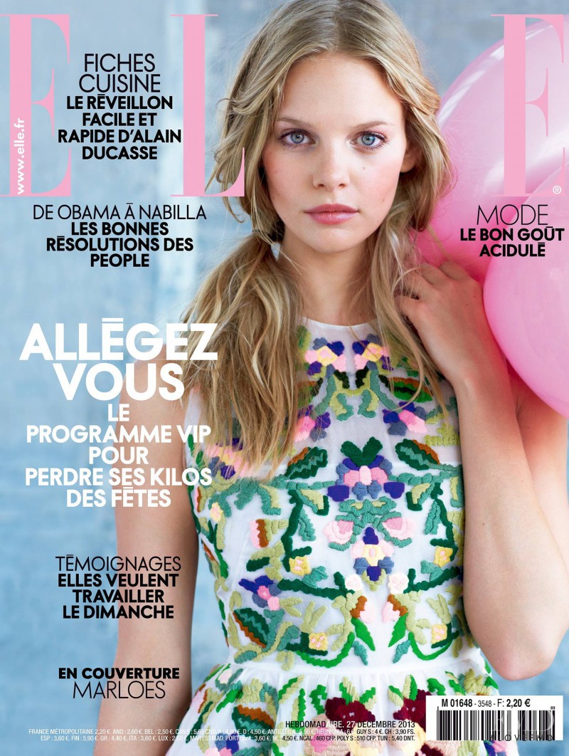Marloes Horst featured on the Elle France cover from December 2013