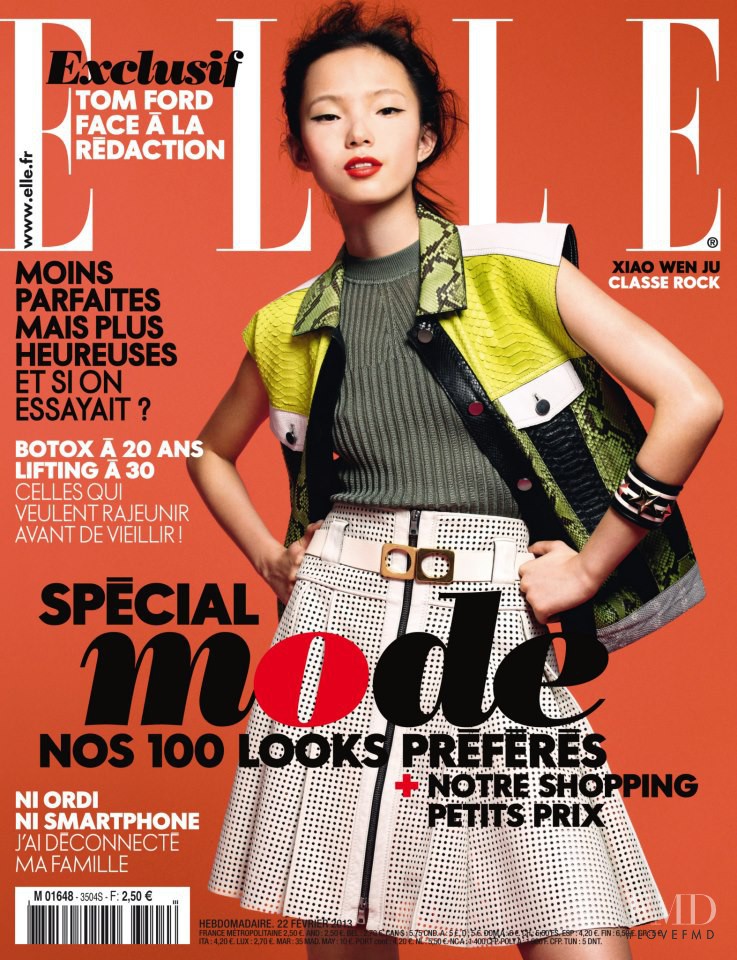 Xiao Wen Ju featured on the Elle France cover from February 2013