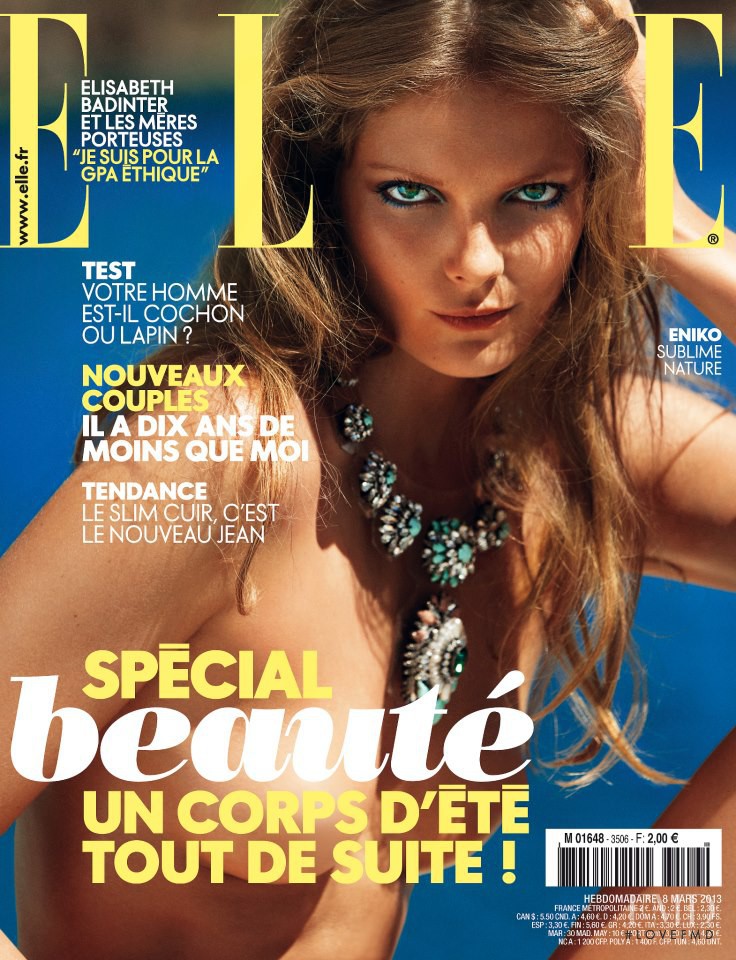 Eniko Mihalik featured on the Elle France cover from March 2013