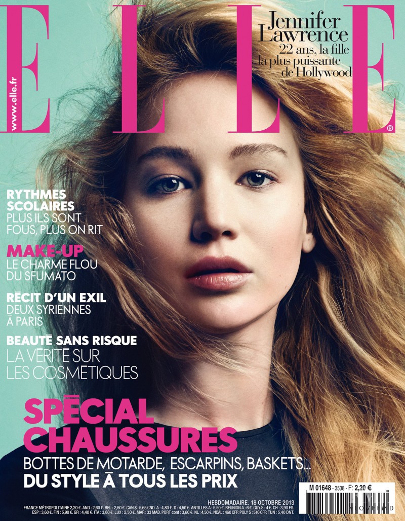Jennifer Lawrence featured on the Elle France cover from October 2013