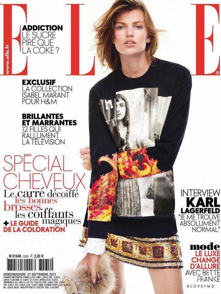 Bette Franke featured on the Elle France cover from September 2013