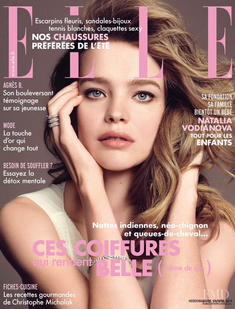 Natalia Vodianova featured on the Elle France cover from April 2014