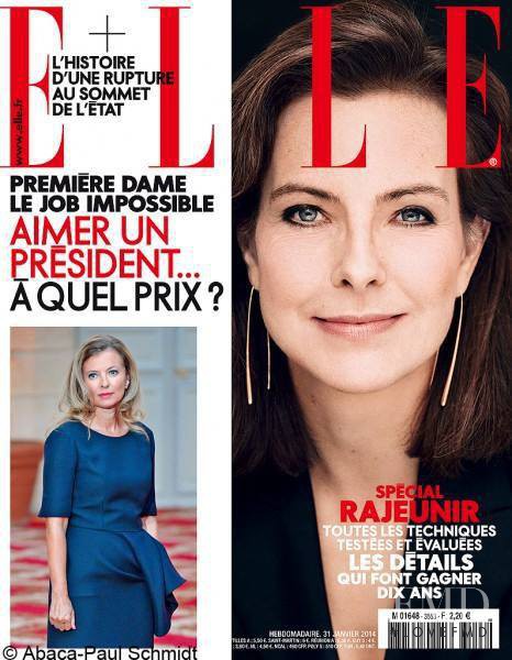 Carole Bouquet featured on the Elle France cover from January 2014