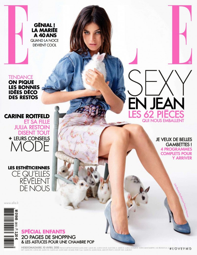 Julia Restoin Roitfeld featured on the Elle France cover from April 2015