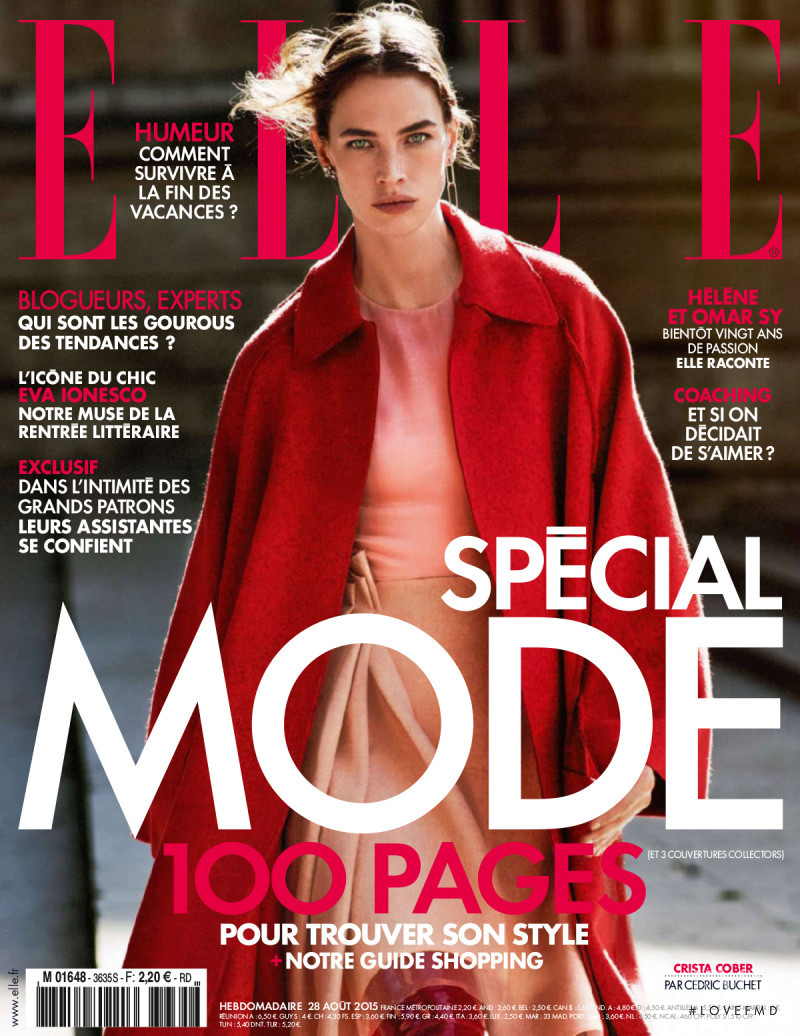 Crista Cober featured on the Elle France cover from August 2015