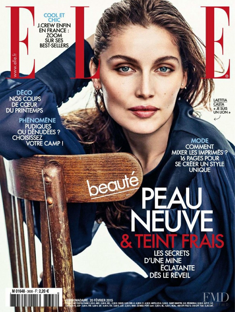 Laetitia Casta featured on the Elle France cover from February 2015