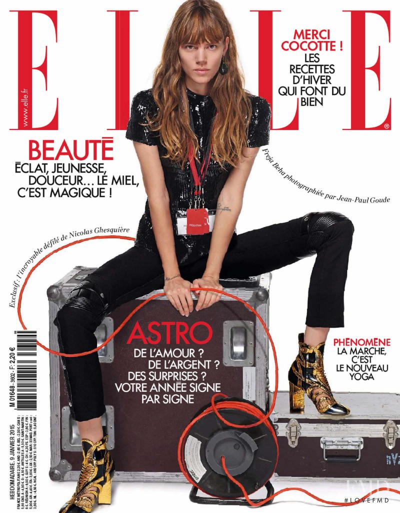 Freja Beha Erichsen featured on the Elle France cover from January 2015