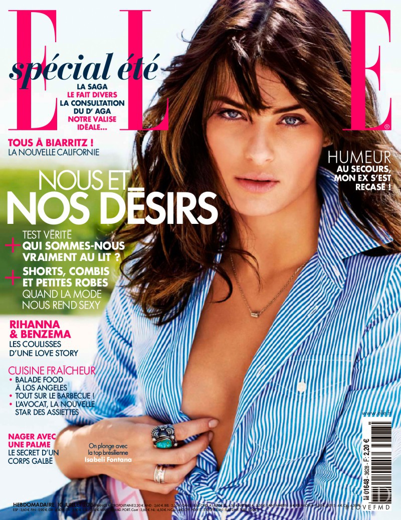 Isabeli Fontana featured on the Elle France cover from July 2015