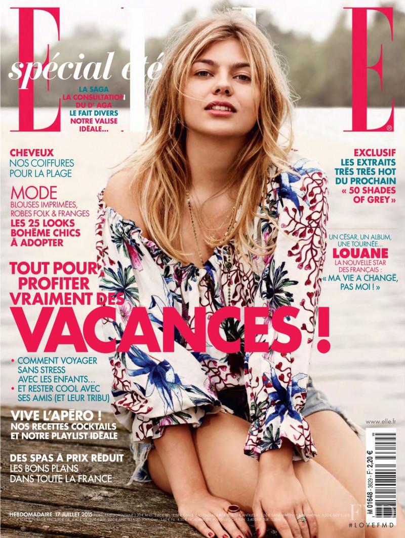 Louane Emera featured on the Elle France cover from July 2015