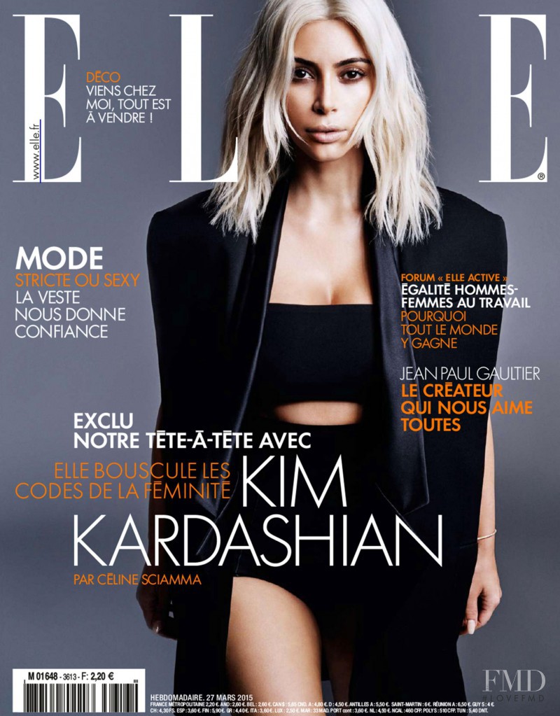 Kim Kardashian featured on the Elle France cover from March 2015