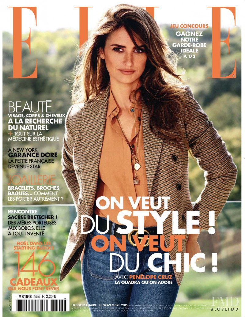 Selma Hayek featured on the Elle France cover from November 2015