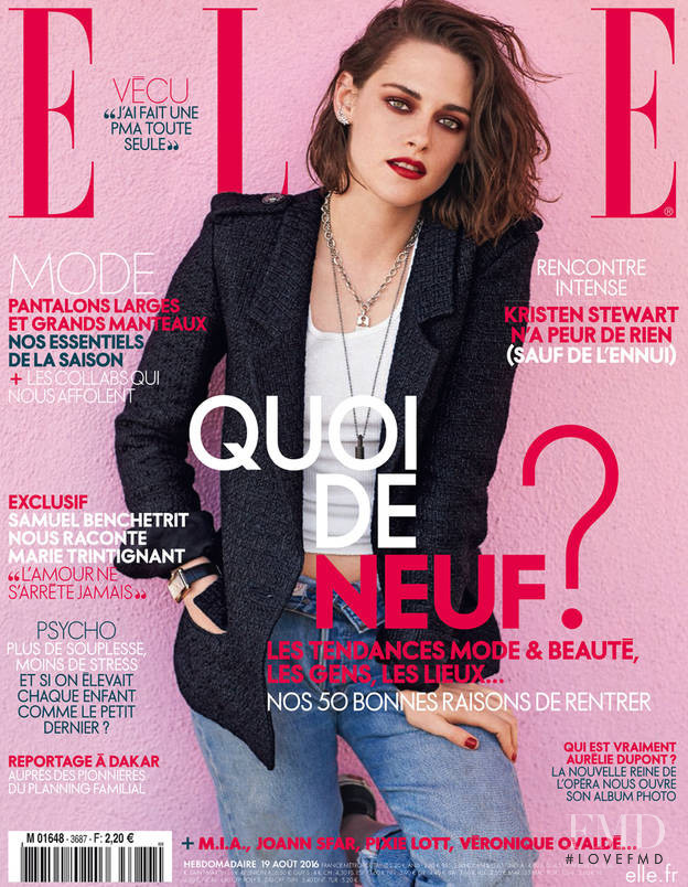 Kristen Stewart featured on the Elle France cover from August 2016