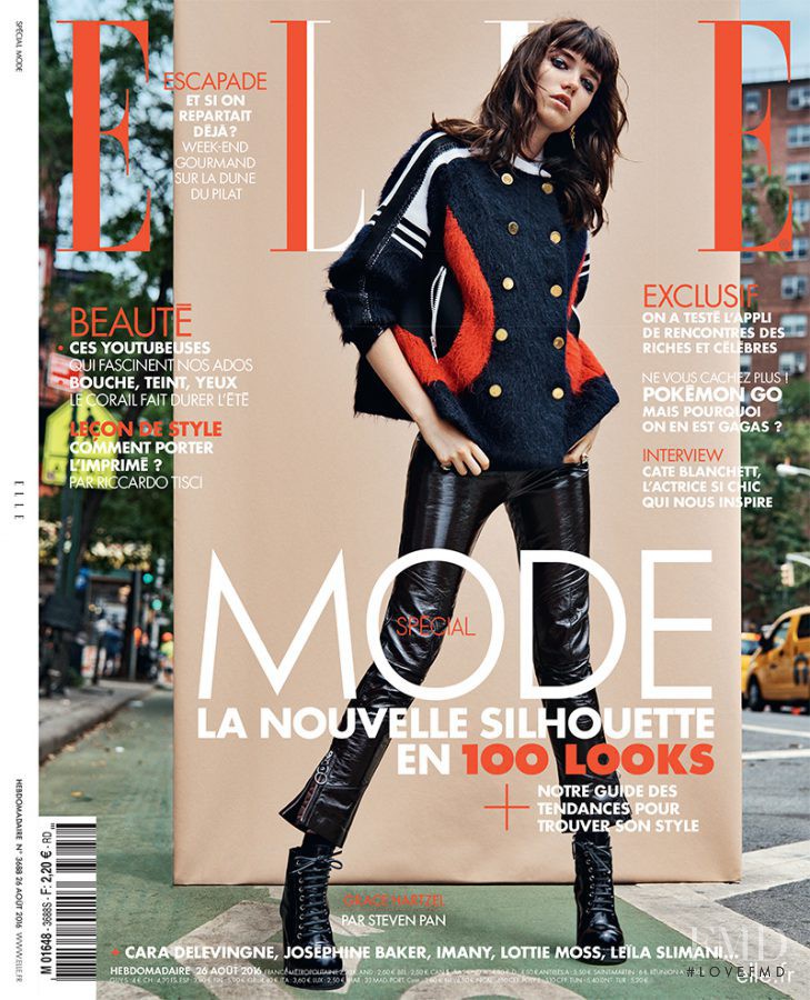 Grace Hartzel featured on the Elle France cover from August 2016