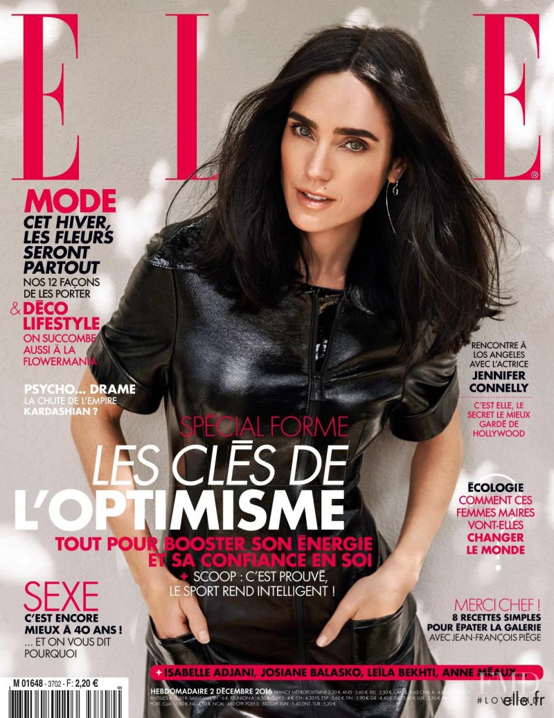 Jennifer Connelly featured on the Elle France cover from December 2016