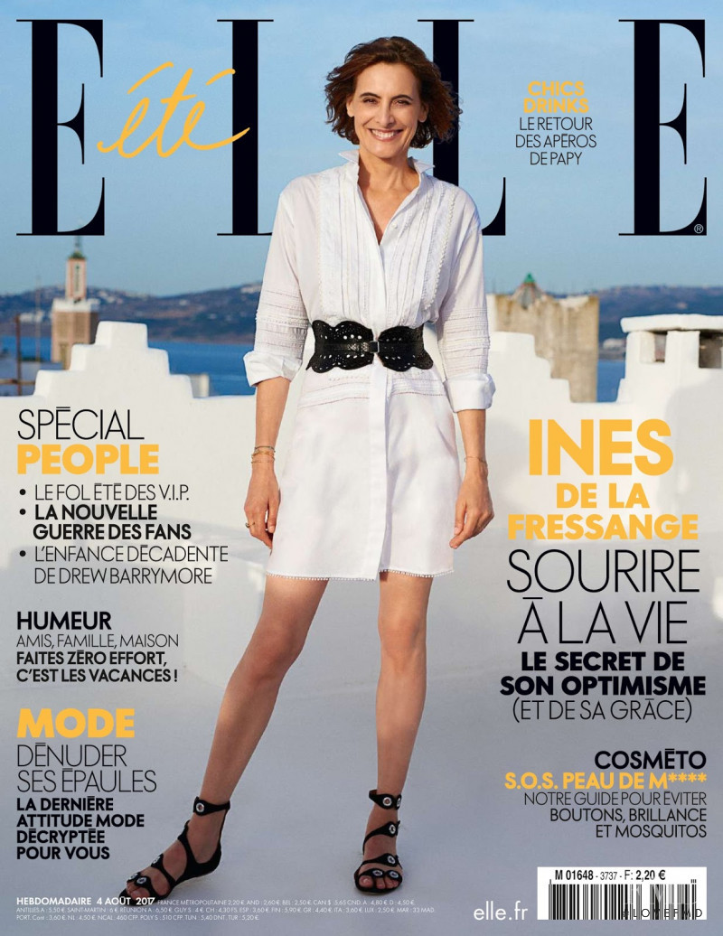 Ines de la Fressange featured on the Elle France cover from August 2017