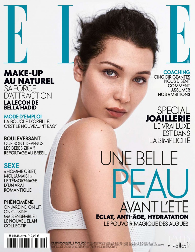Bella Hadid featured on the Elle France cover from May 2017