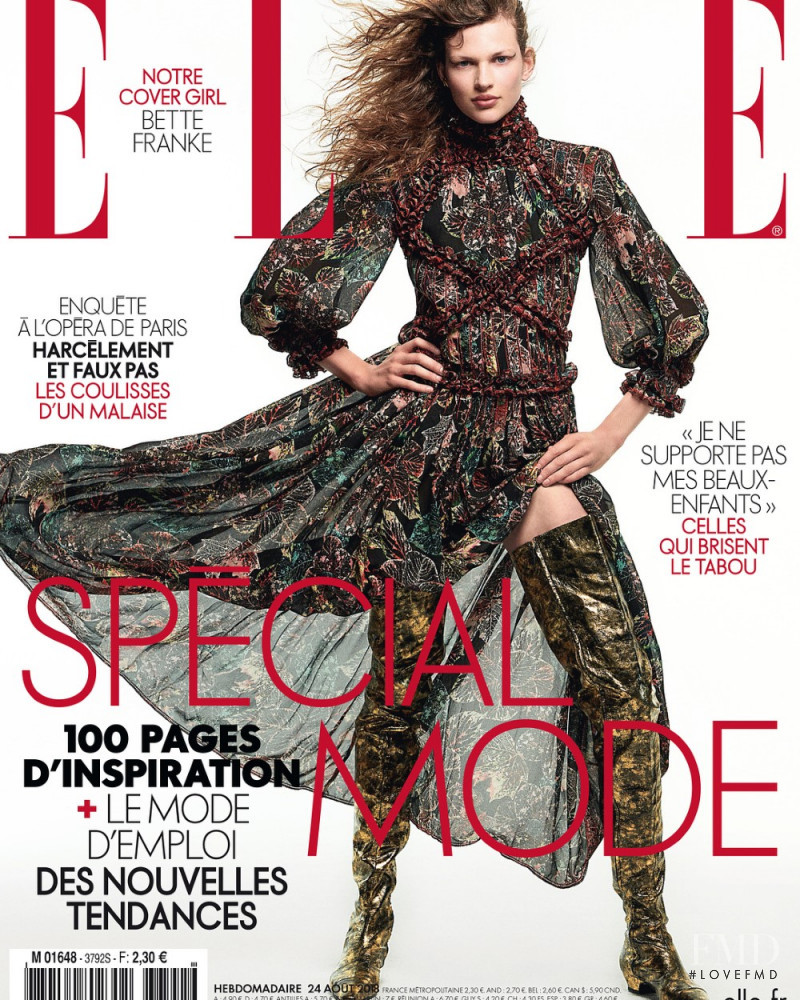 Bette Franke featured on the Elle France cover from August 2018