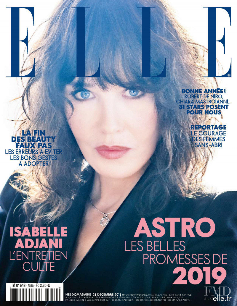 Isabelle Adjani featured on the Elle France cover from December 2018
