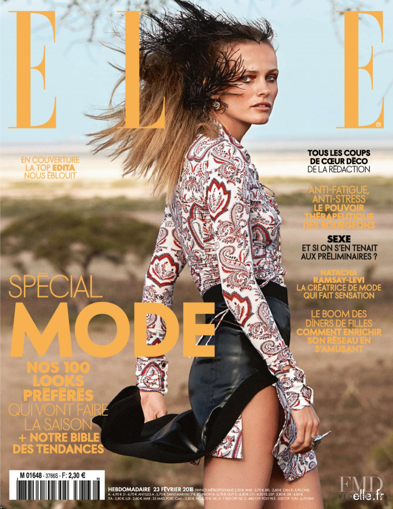 Edita Vilkeviciute featured on the Elle France cover from February 2018