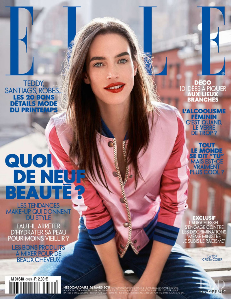 Crista Cober featured on the Elle France cover from March 2018