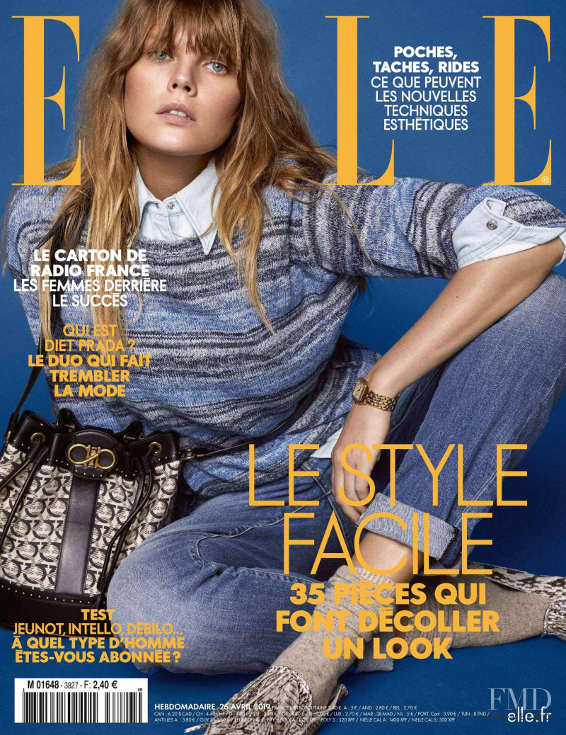 Maryna Linchuk featured on the Elle France cover from April 2019