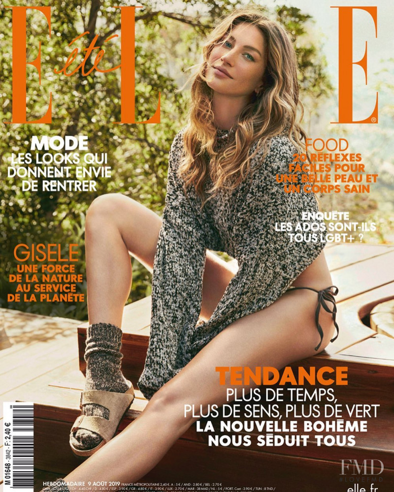 Gisele Bundchen featured on the Elle France cover from August 2019