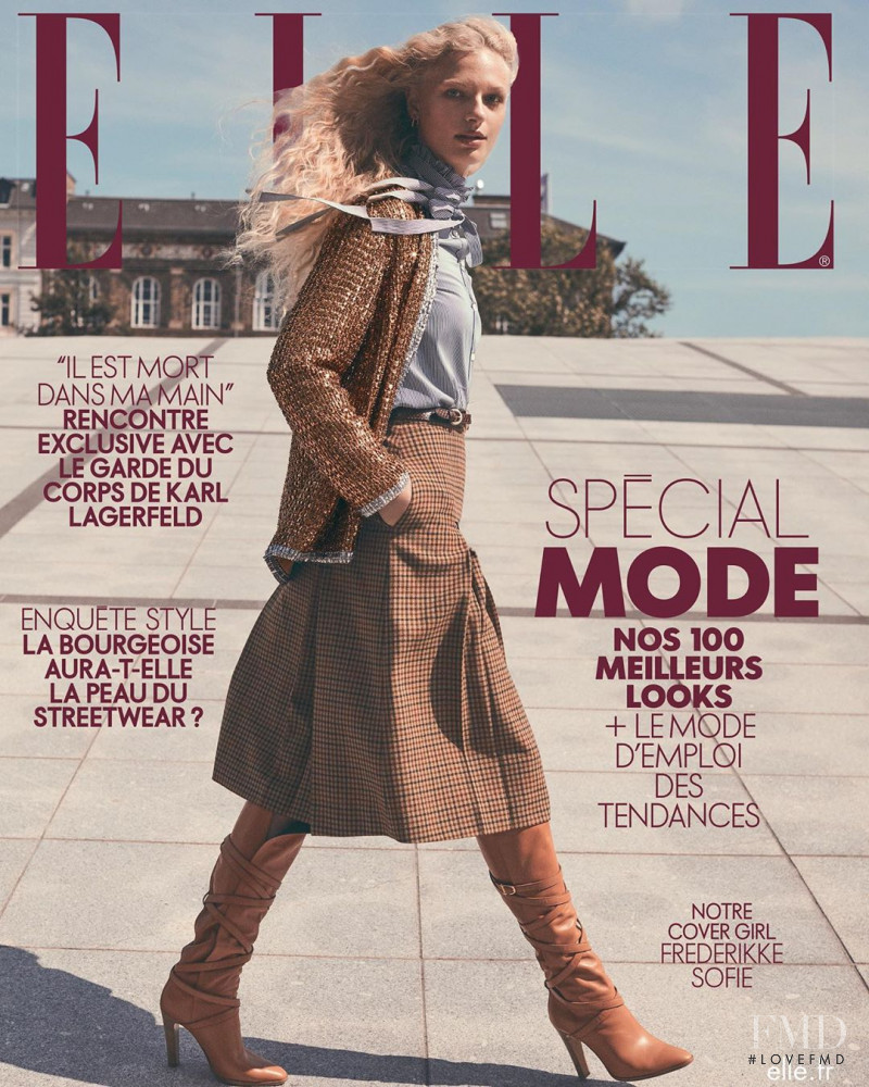 Frederikke Sofie Falbe-Hansen featured on the Elle France cover from August 2019