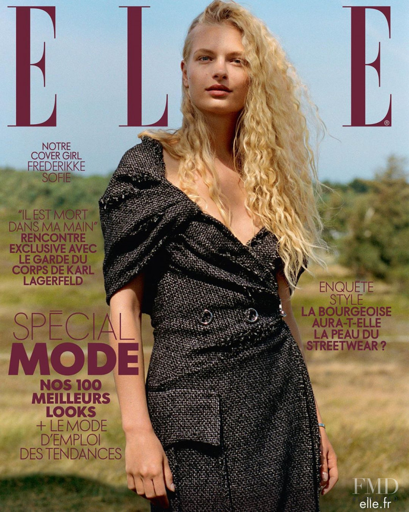 Frederikke Sofie Falbe-Hansen featured on the Elle France cover from August 2019