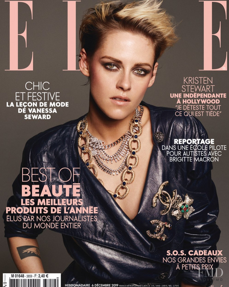 Kristen Stewart  featured on the Elle France cover from December 2019