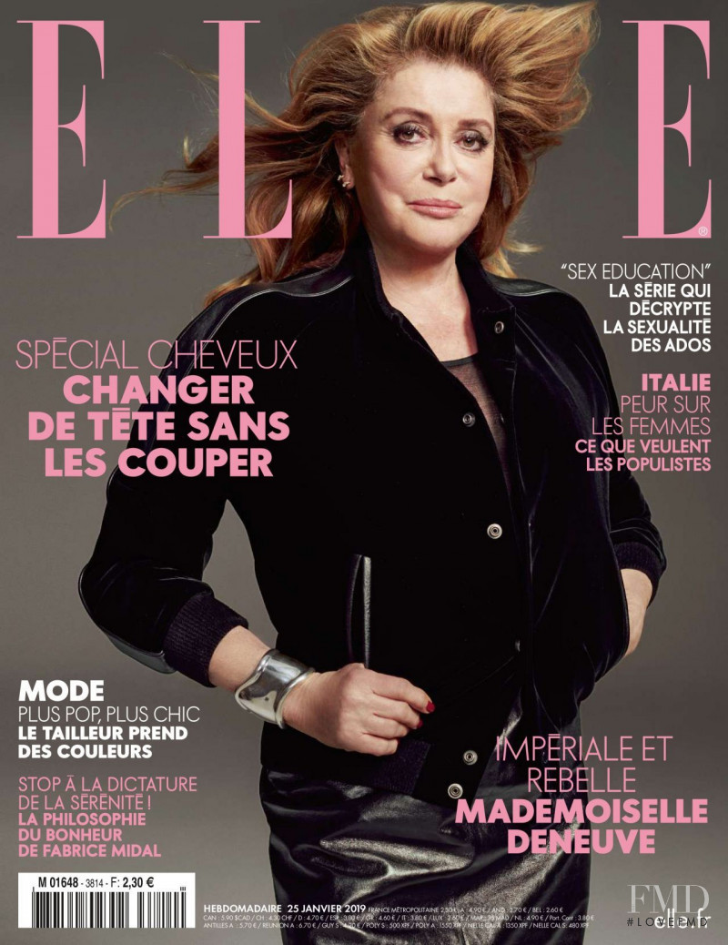 Catherine Deneuve  featured on the Elle France cover from January 2019