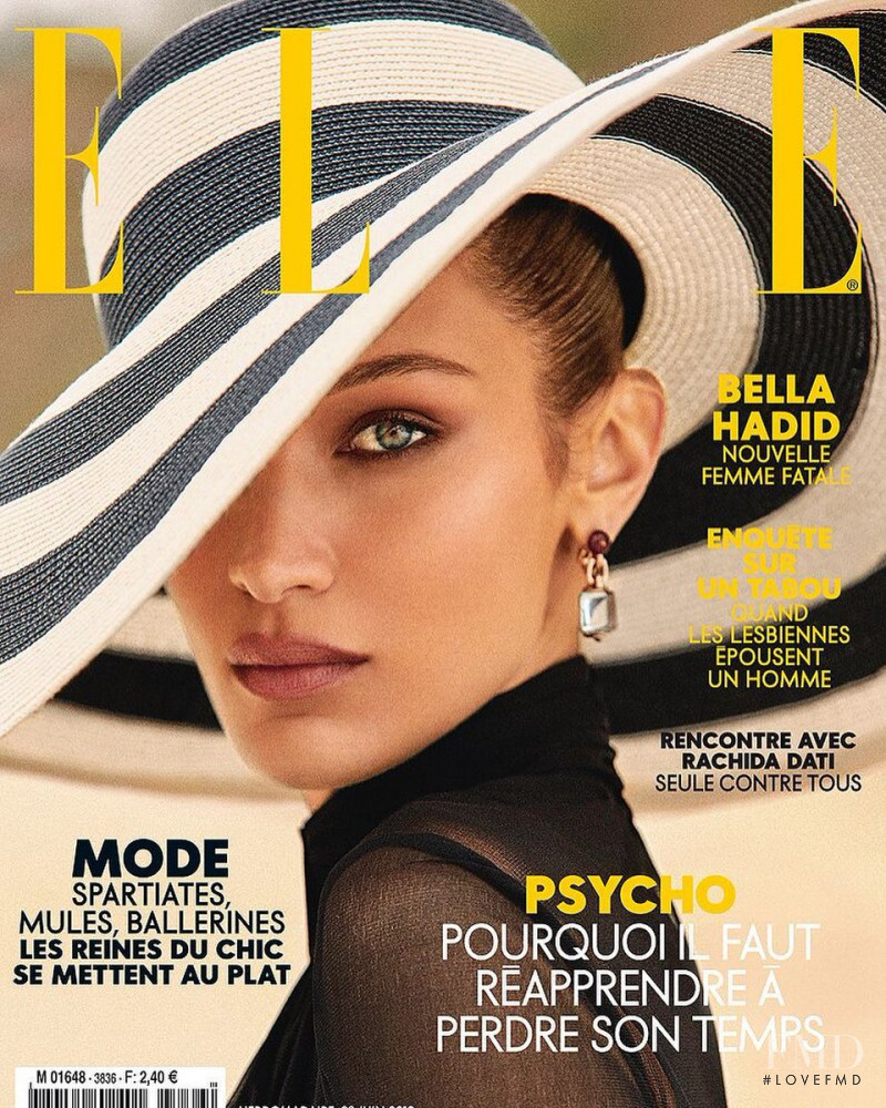 Bella Hadid featured on the Elle France cover from June 2019