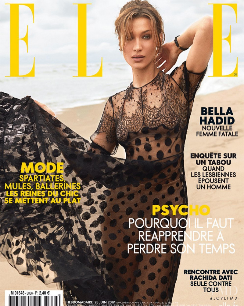 Bella Hadid featured on the Elle France cover from June 2019