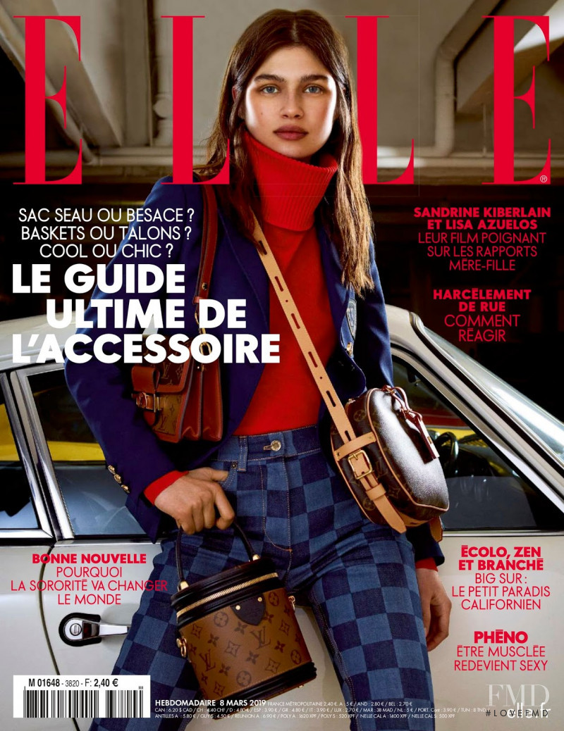 Nastya Zakharova featured on the Elle France cover from March 2019